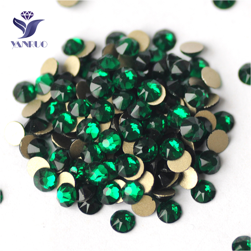 Nail Art Emerald Green - YANRUO 2088NoHF Wszystkie Rozmiary Szmaragdowe Kryształki