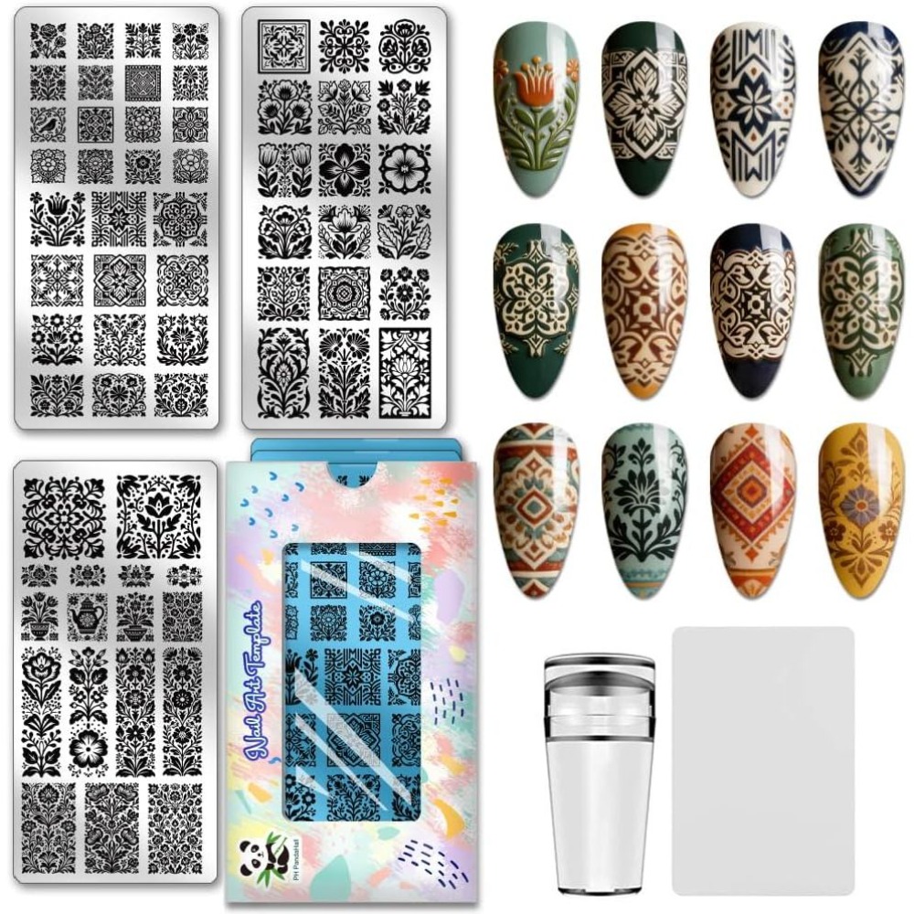 Nail Stamping Plate - 3 szt. płytka do stemplowania paznokci