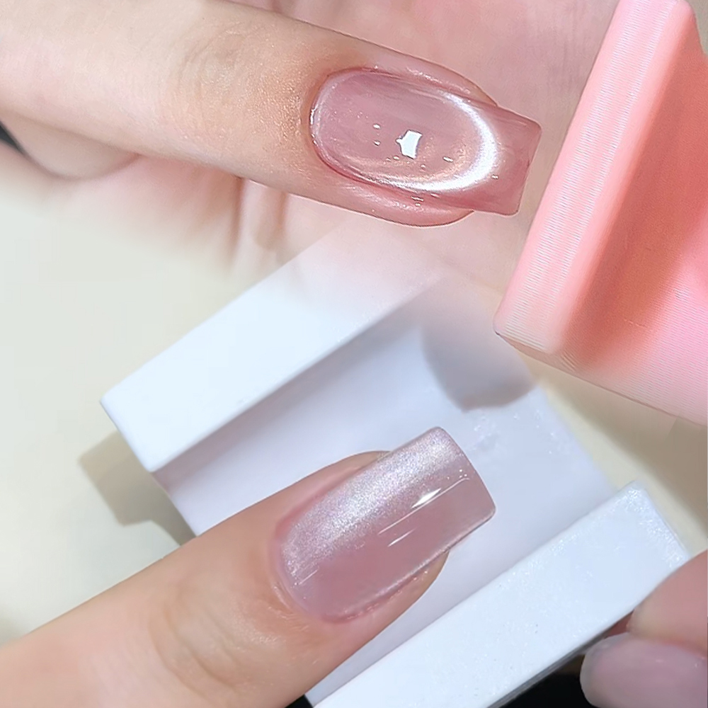 Nail Art Cat Eye Pink - Magnes do paznokci 5D w kształcie