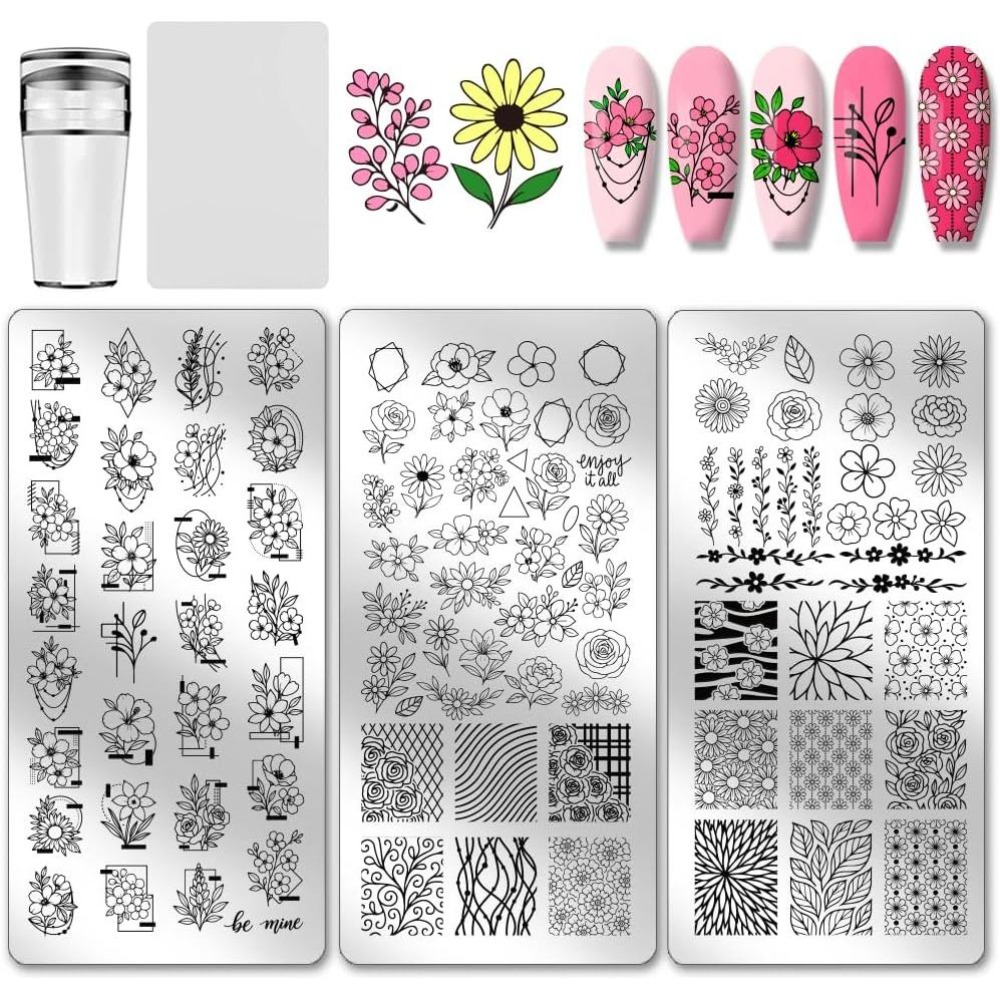 Nail Stamping Plate - 3 szt. płytka do stemplowania paznokci