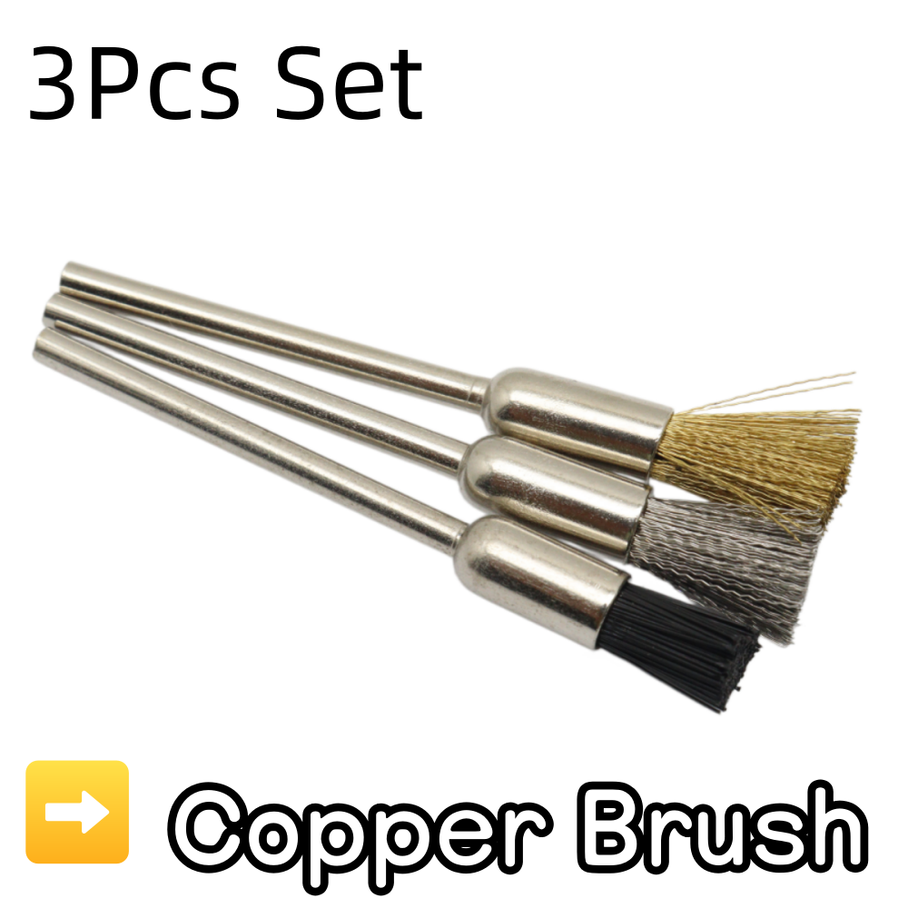 Nail Art Brush Set - 3-częściowy zestaw szczotek do czyszczenia frezów