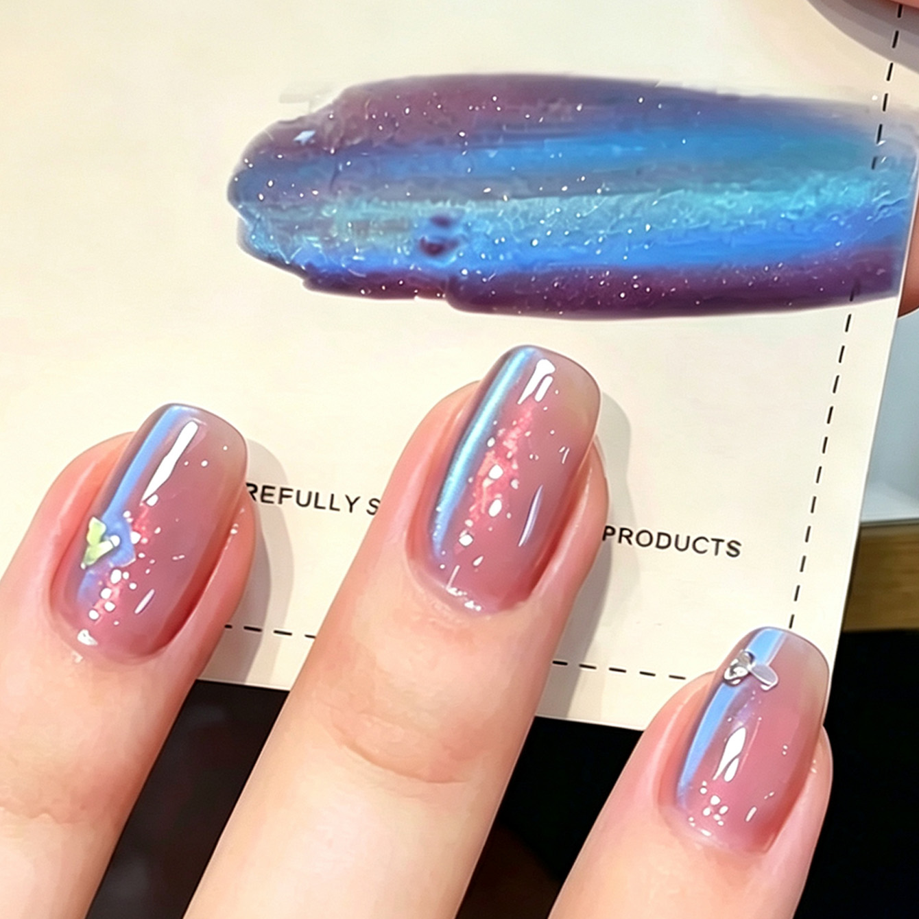 Nail Art Cat Eye Pink - Lakier żelowy do paznokci Aurora Cat