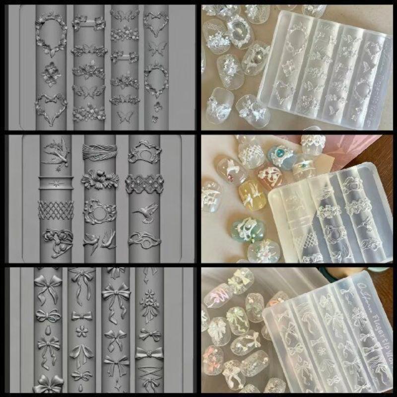 Nail Stamping Plate - Silikonowa forma do paznokci 3D w