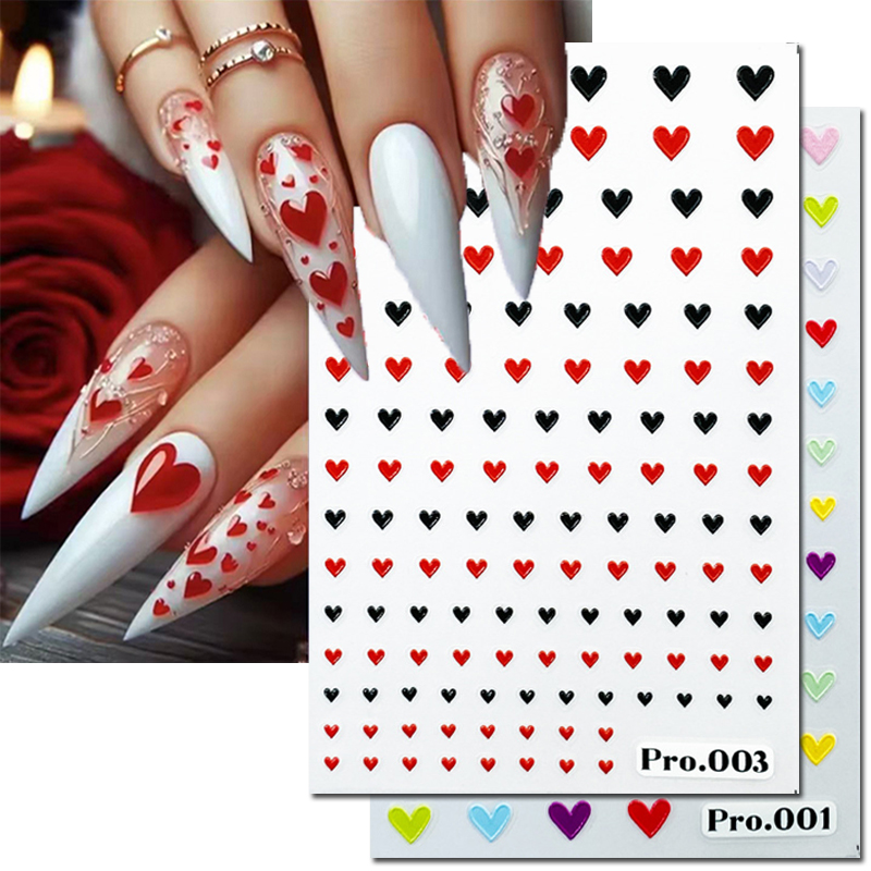 Nail Art Valentines Day - 5d tłoczone naklejki artystyczne do paznokci