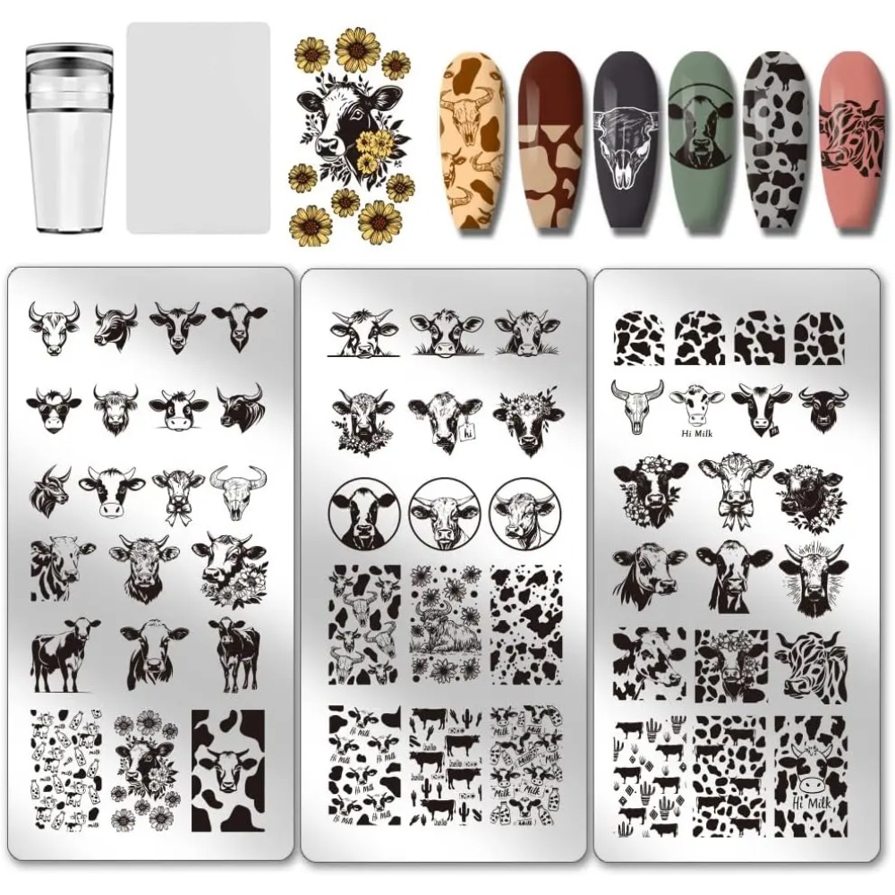 Nail Stamping Plate - 3 szt. Płytek do stemplowania paznokci