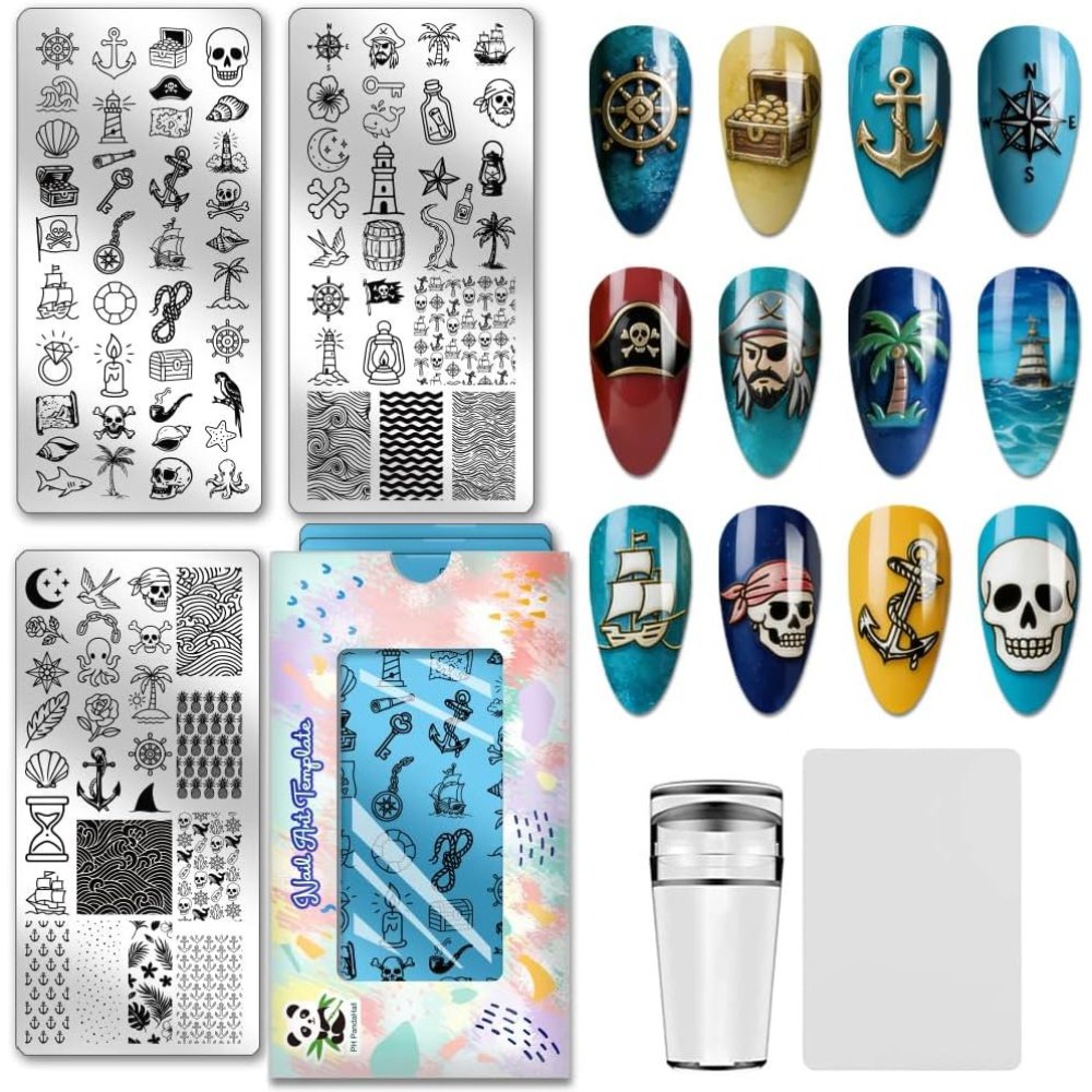 Nail Stamping Plate - 3-częściowa płytka do stemplowania paznokci z