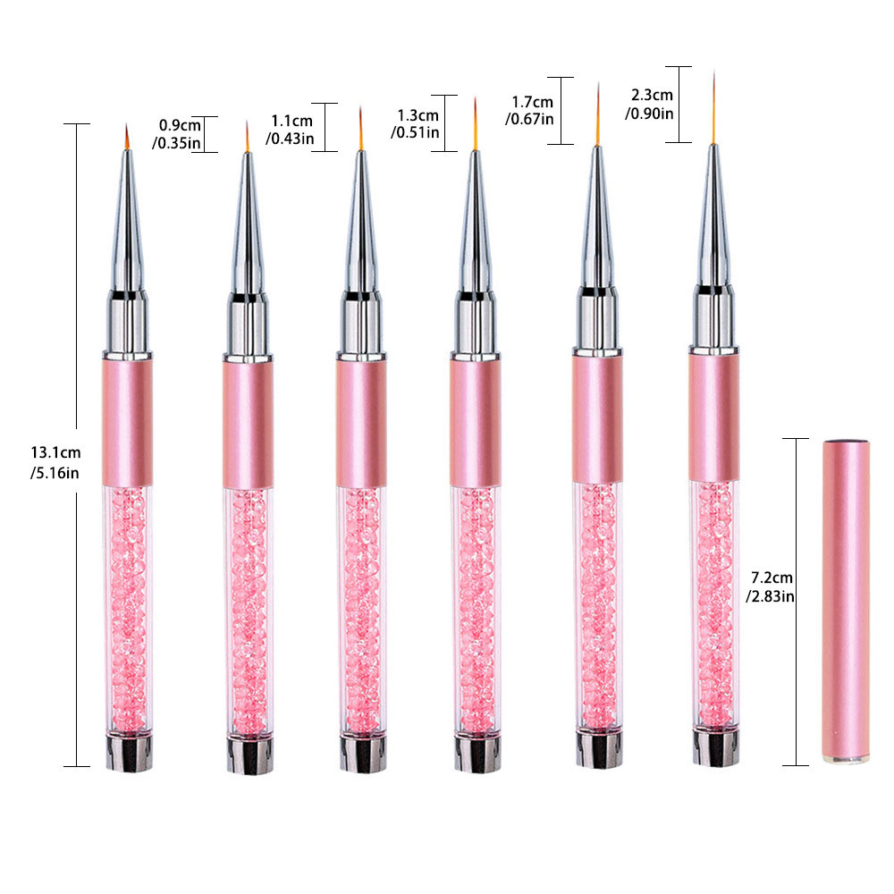 Nail Art Brush Set - 6 sztuk/zestaw Akrylowe pędzelki do zdobienia