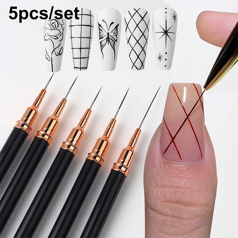 Nail Art Brush Set - Z. 5 sztuk/zestaw Profesjonalne pędzelki do