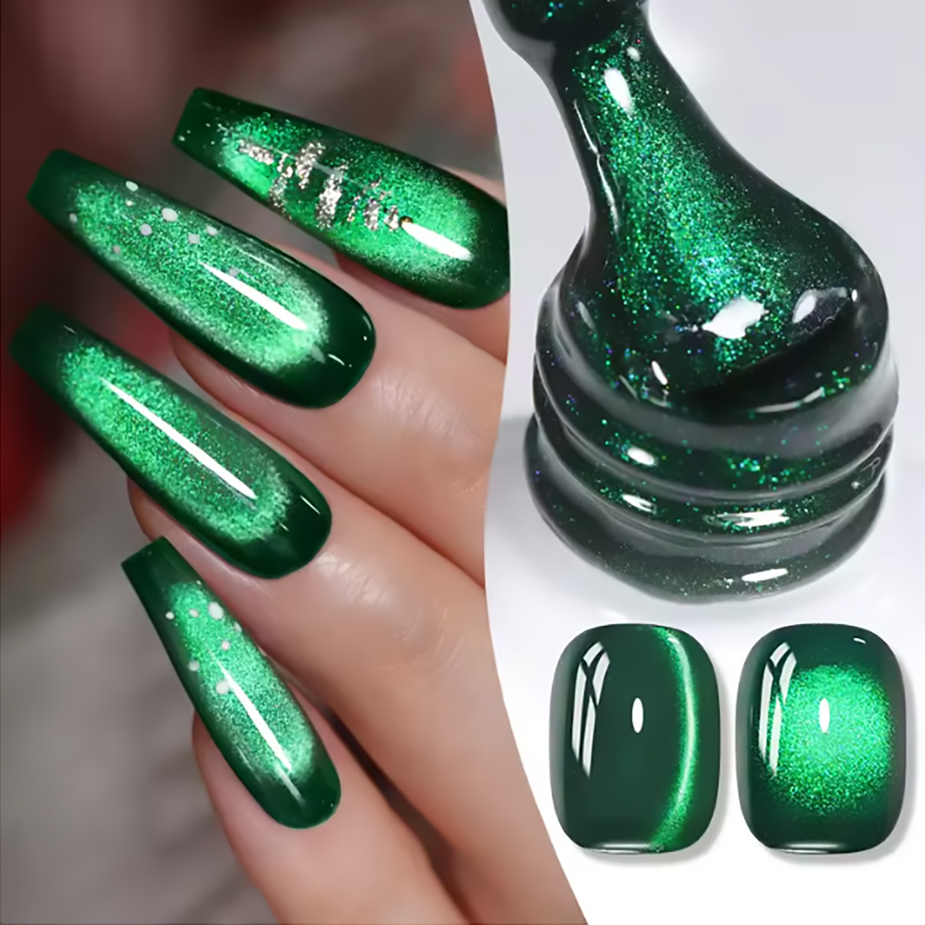 Nail Art Emerald Green - ZH 12ML 2026 Nowy Szmaragdowozielony Magnetyczny