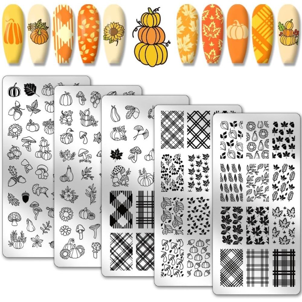 Nail Stamping Plate - Płytki do stemplowania paznokci na jesień