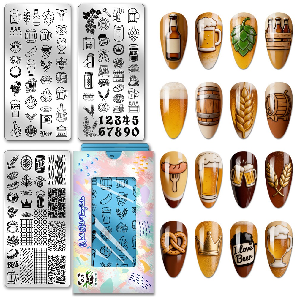 Nail Stamping Plate - 3 sztuki – płytki do zdobienia
