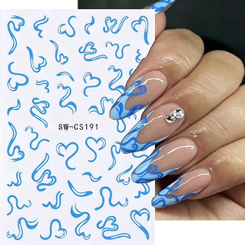 Nail Art Valentines Day - 2 arkusze słodkich naklejek na paznokcie,