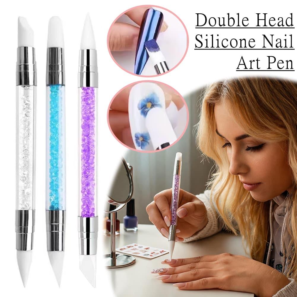 Nail Art Brush Set - Dwustronny silikonowy pędzelek do zdobień paznokci,