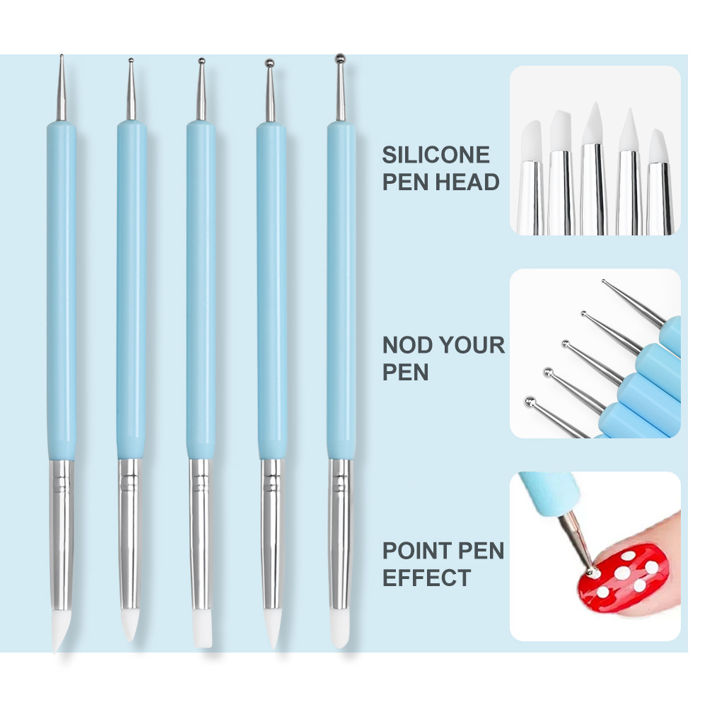 Nail Art Brush Set - 1/3/5/6 szt./zestaw Pędzelki do zdobienia paznokci