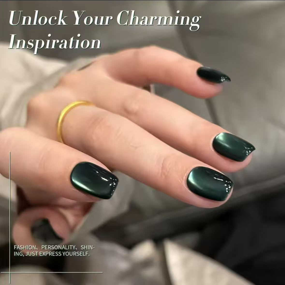 Nail Art Emerald Green - MIANEL Zielony Żel do Paznokci Efekt
