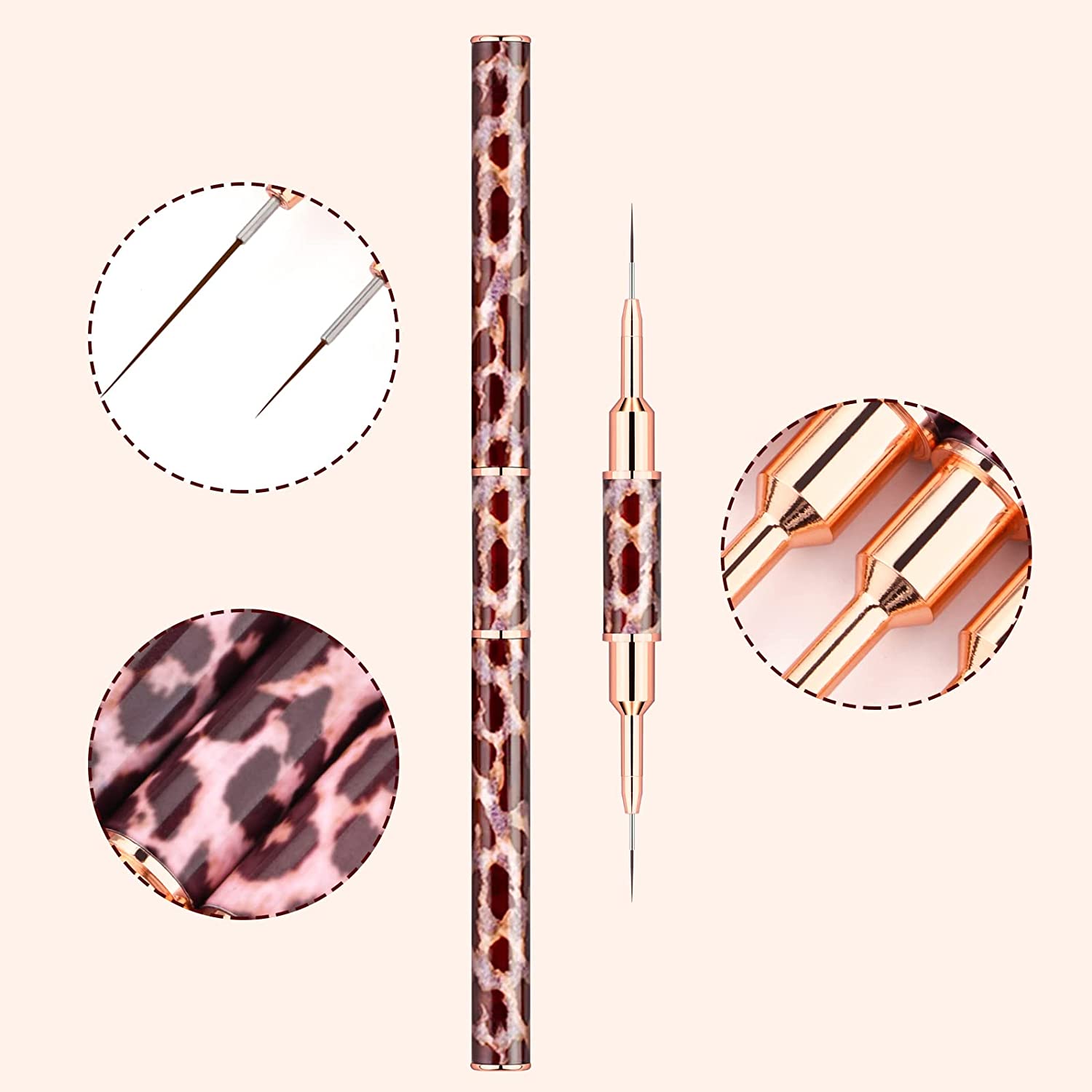 5-25mm Leopard Print Pędzle do – Nail Art Brush Set recenzja i cena