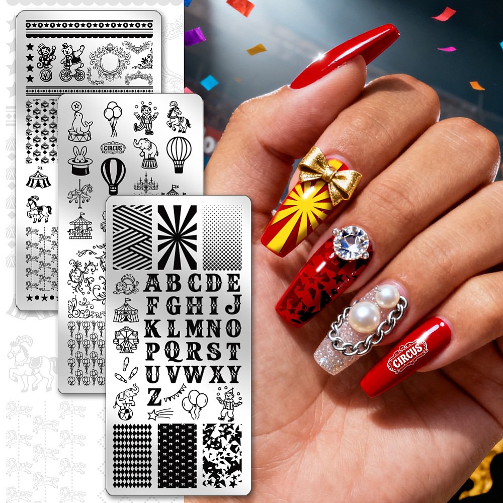 3 sztuki – zestaw szablonów do – Nail Stamping Plate recenzja i cena
