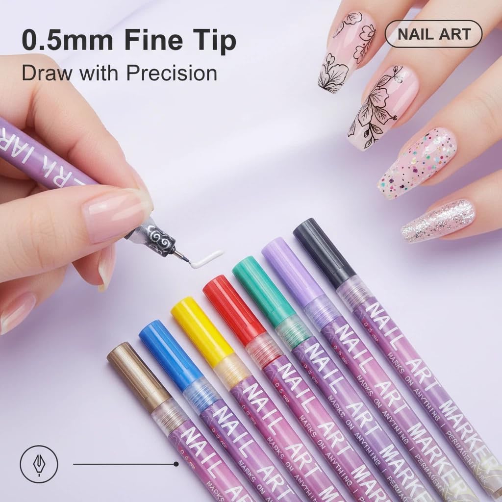 Zestaw 12 kolorowych pisaków d – Nail Art Brush Set recenzja i cena