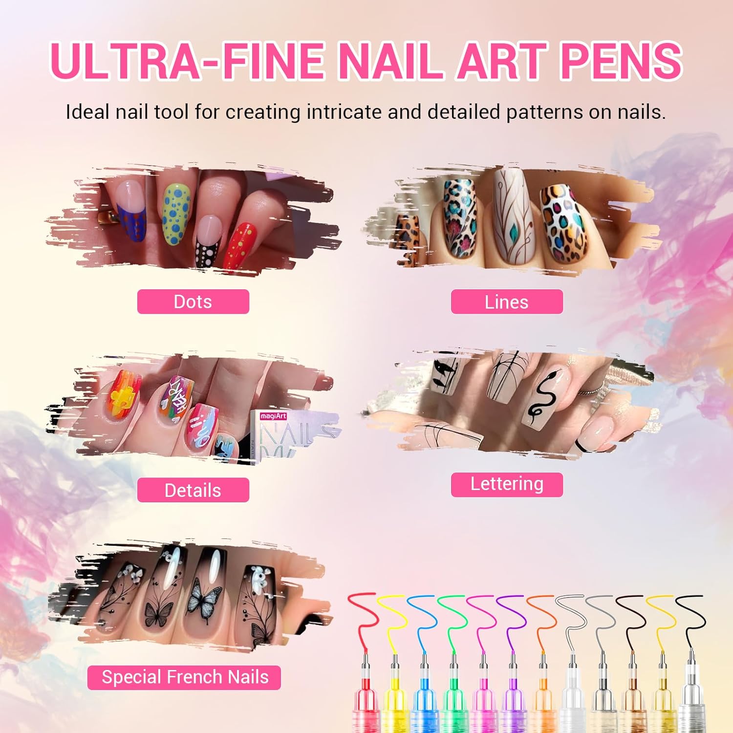Zestaw 12 kolorowych pisaków d – Nail Art Brush Set recenzja i cena