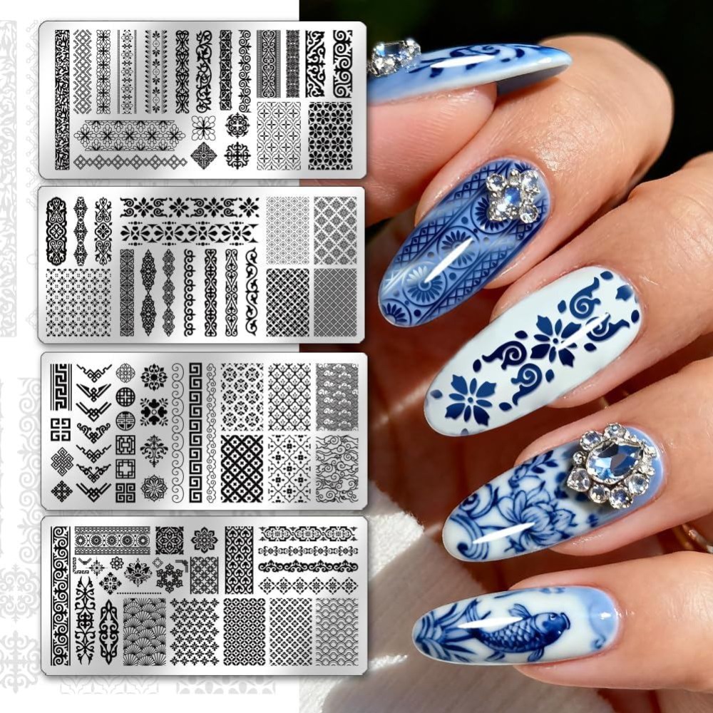 4 sztuki płyt do stemplowania  – Nail Stamping Plate recenzja i cena