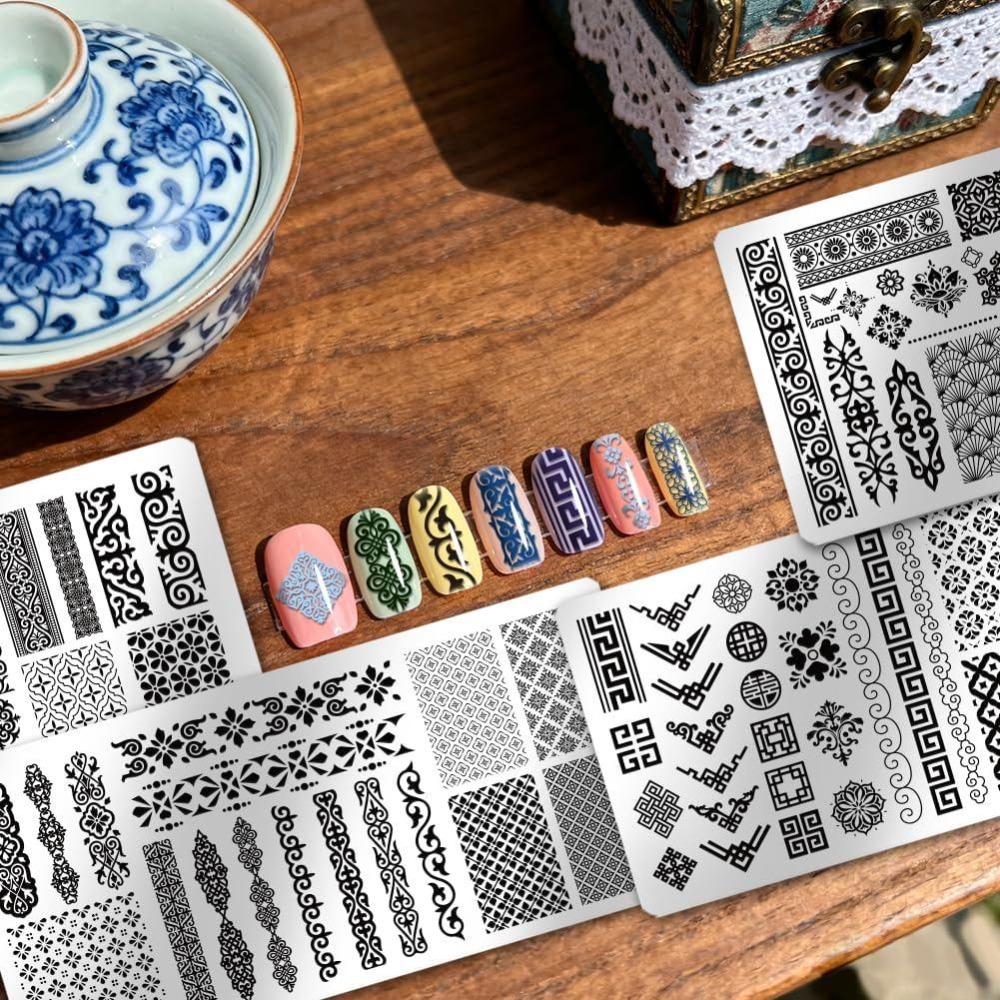 4 sztuki płyt do stemplowania  – Nail Stamping Plate recenzja i cena