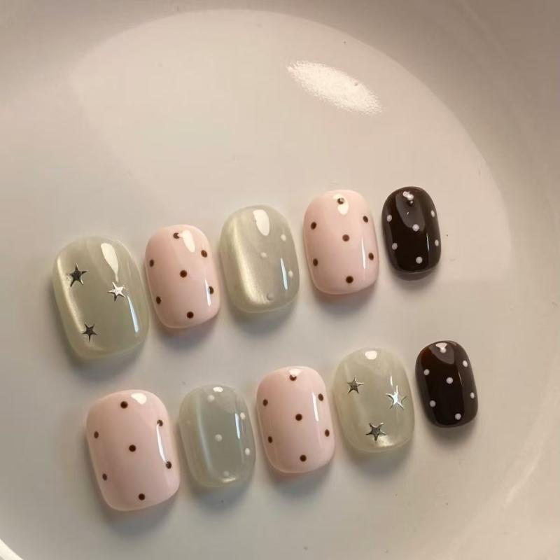 10 szt. Różowe Paznokcie Sztuc – Nail Art Cat Eye Pink recenzja i cena