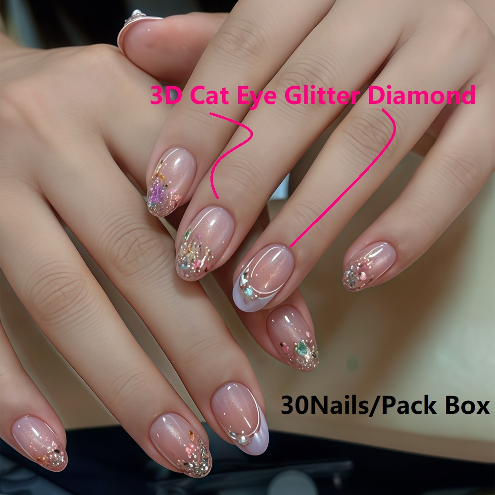Sztuczne paznokcie akrylowe z  – Nail Art Cat Eye Pink recenzja i cena