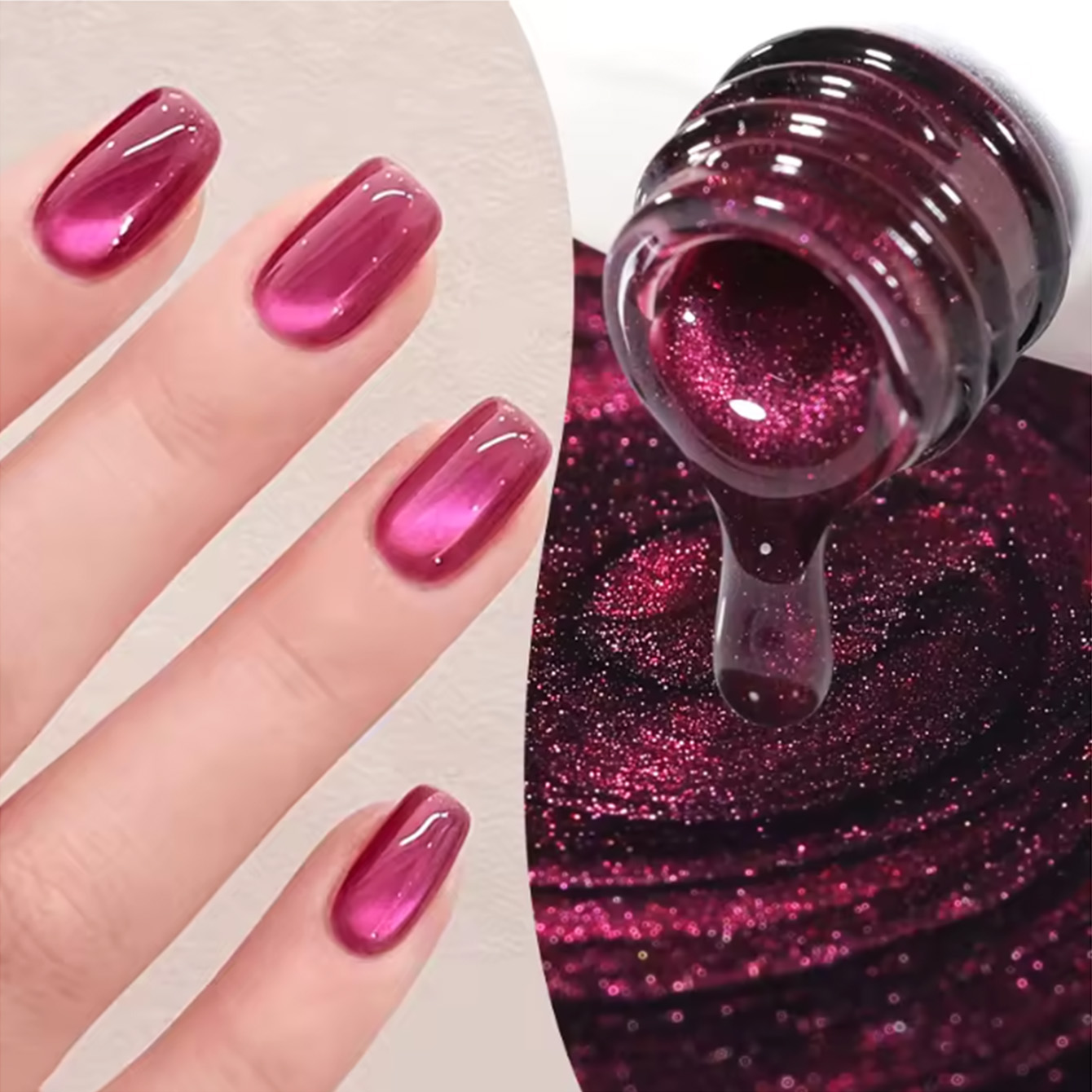 SHAKA 1 szt. Różowy lakier żel – Nail Art Cat Eye Pink recenzja i cena