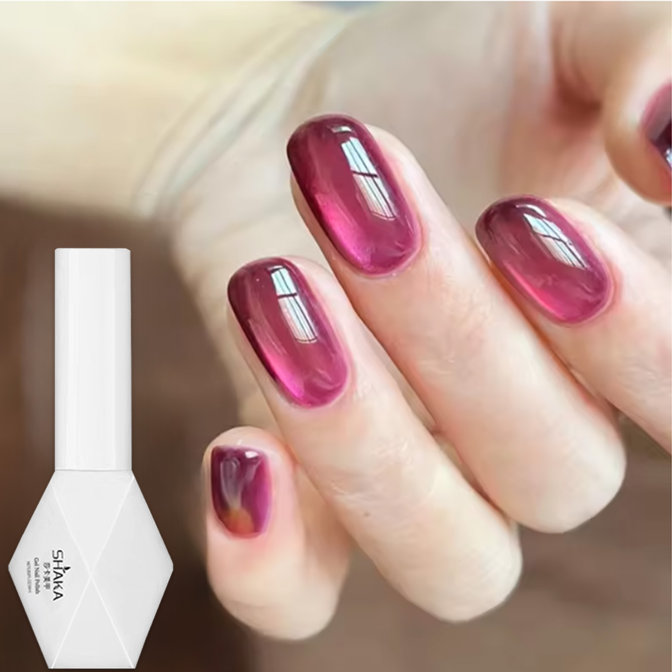 SHAKA 1 szt. Różowy lakier żel – Nail Art Cat Eye Pink recenzja i cena