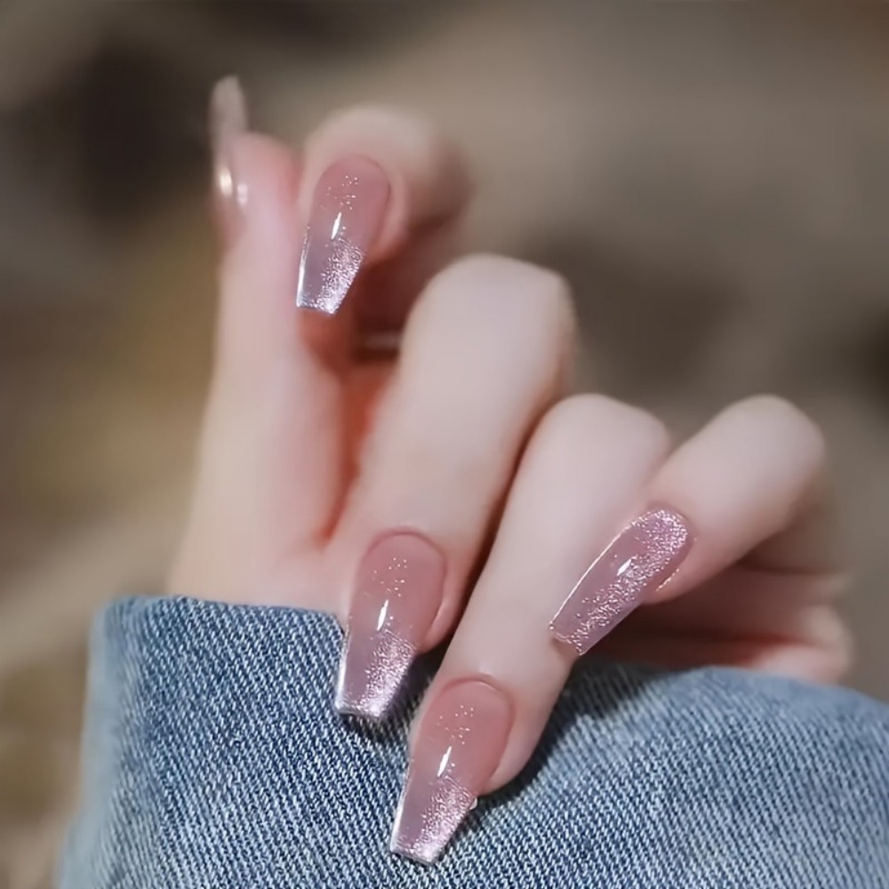 24 szt. Błyszczące Różowe Brok – Nail Art Pink Cat Eye recenzja i cena