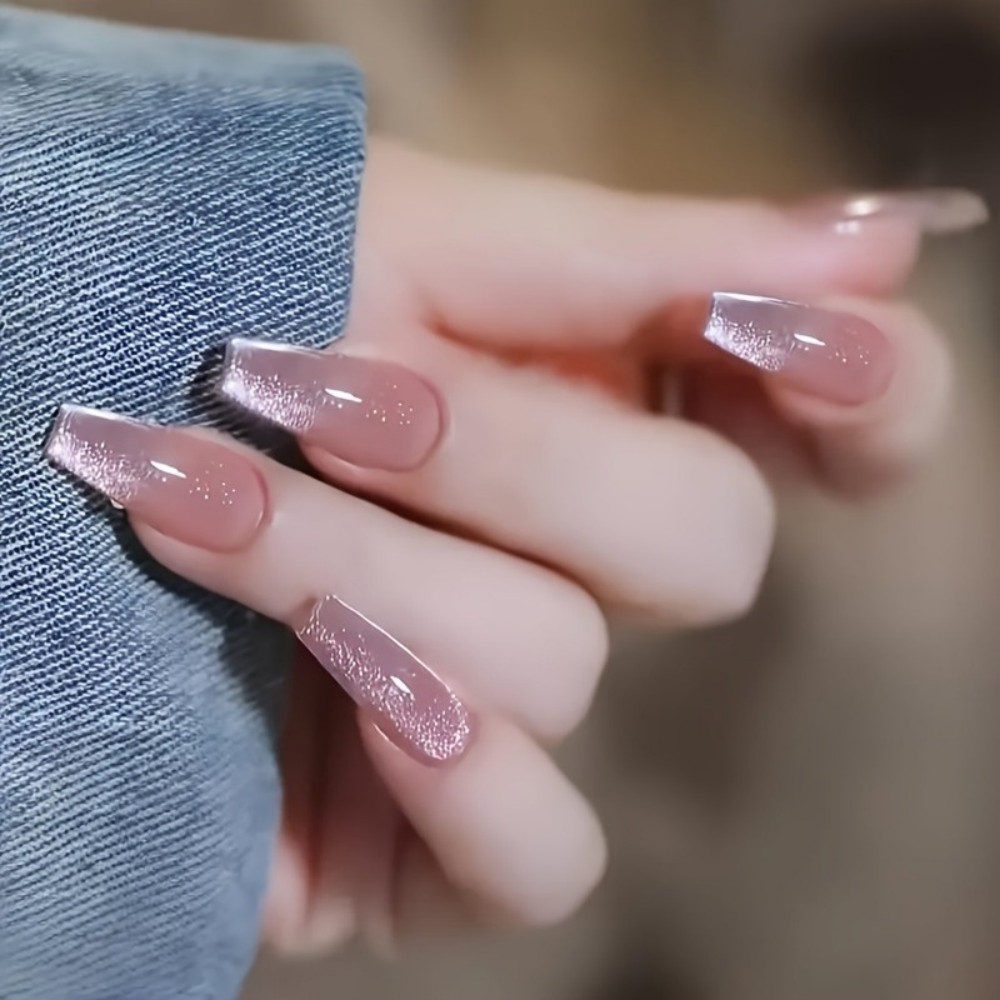 24 szt. Błyszczące Różowe Brok – Nail Art Pink Cat Eye recenzja i cena