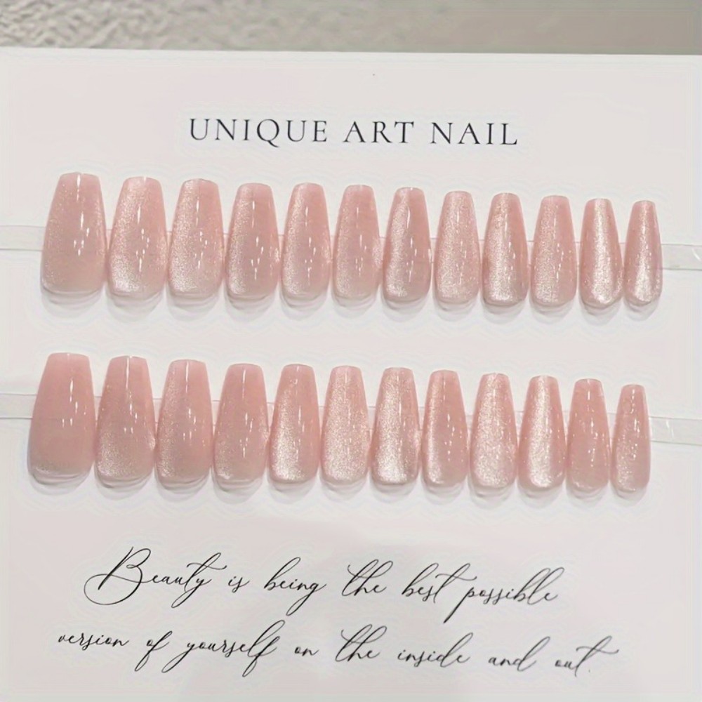 24 szt. Błyszczące Różowe Brok – Nail Art Pink Cat Eye recenzja i cena