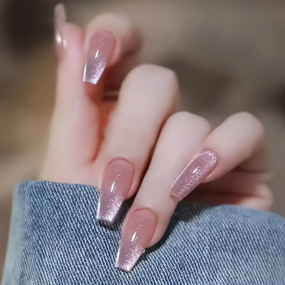 24 szt. Błyszczące Różowe Brok – Nail Art Pink Cat Eye recenzja i cena
