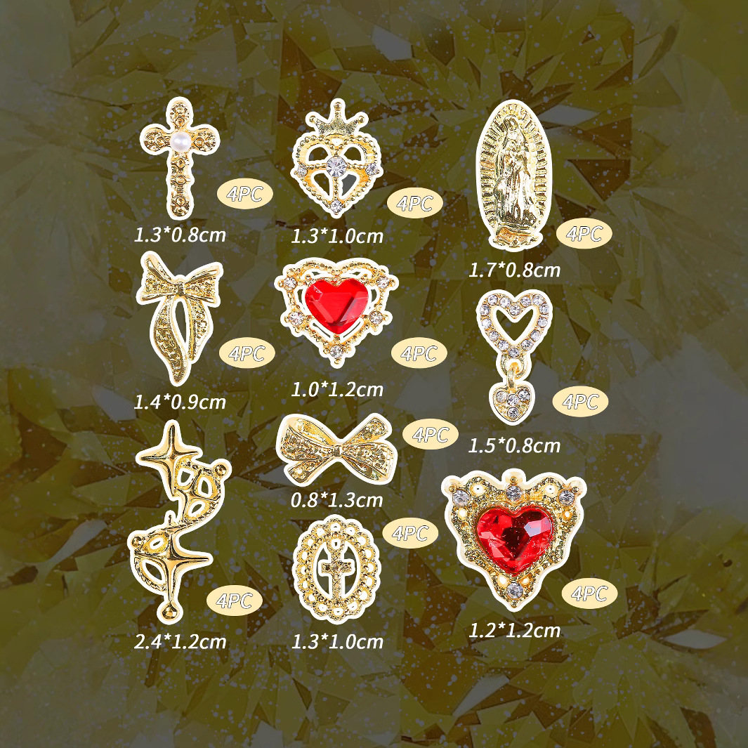 40PCS Heart Nail Charms 3D Red – Nail Art Valentines Day recenzja i cena