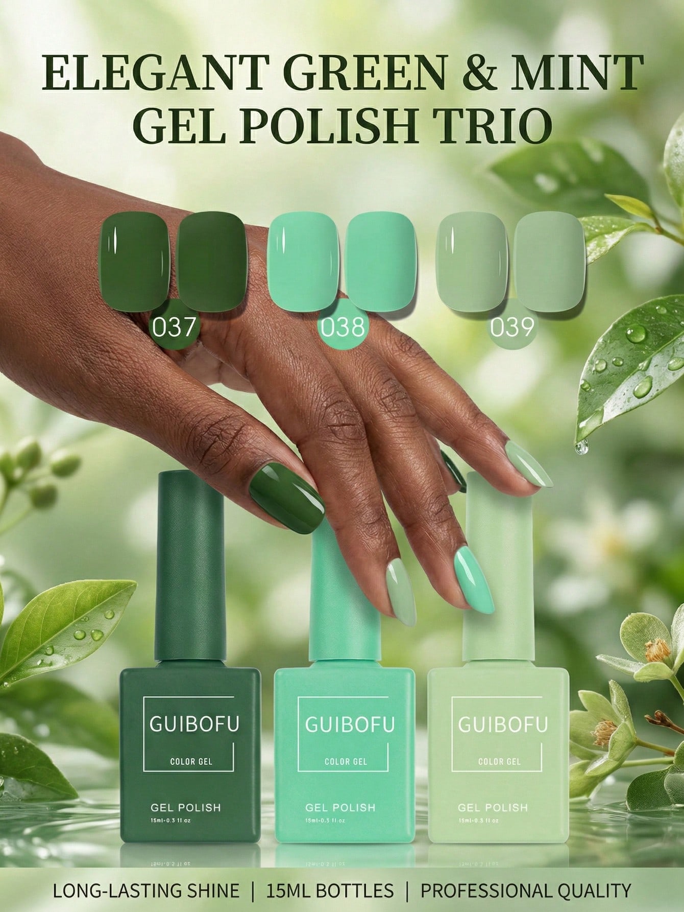 3 szt./zestaw 15ml Leśny Zielo – Nail Art Emerald Green recenzja i cena