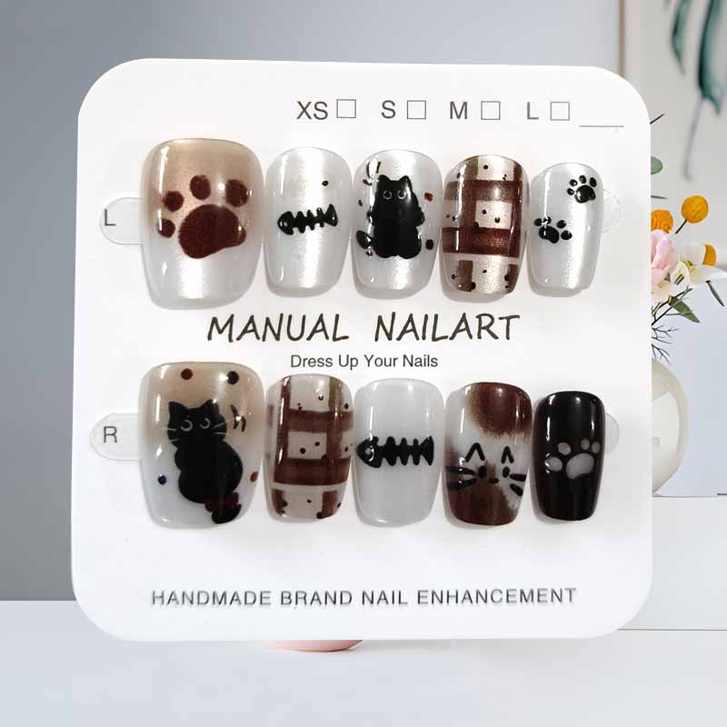 10 szt. Urocze, ręcznie robion – Nail Art Pink Cat Eye recenzja i cena