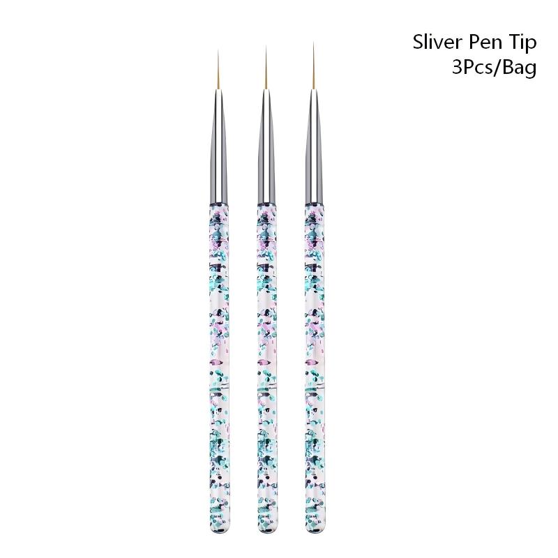 3 szt./zestaw Przezroczyste pę – Nail Art Brush Set recenzja i cena