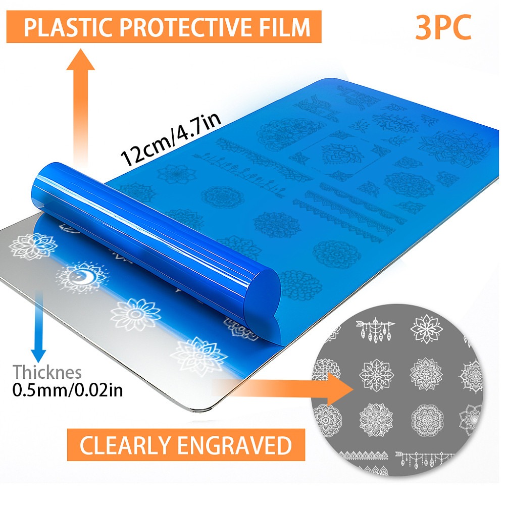 3 sztuki – szablony do zdobien – Nail Stamping Plate recenzja i cena